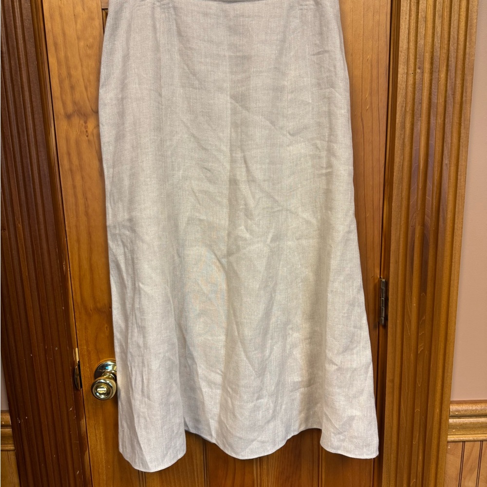 Vintage 90s Talbots Irish Linen Maxi Skirt- Fully Lined - Picture 2 of 5